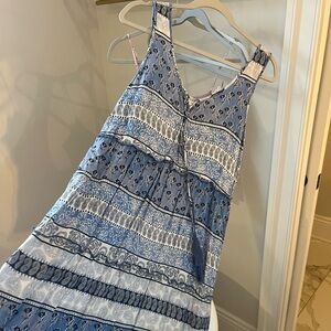 Blue and white flow dress